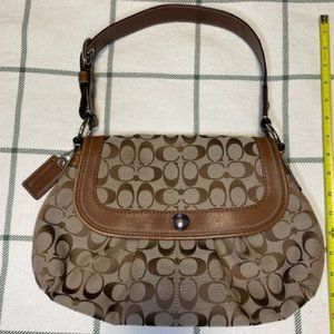 COACH Brown Signature Jacquard SOHO Shoulder Bag Purse D0967-F13739 Medium